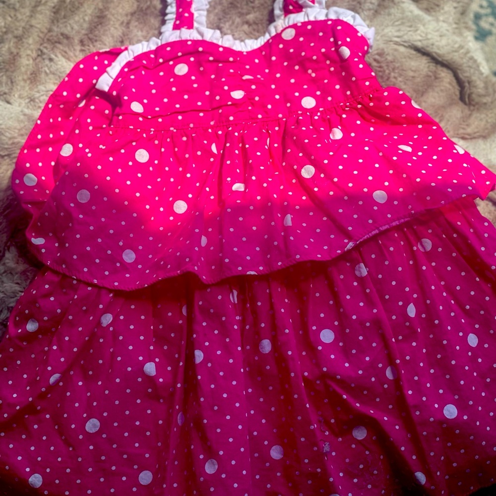 Girls pink and white dress
